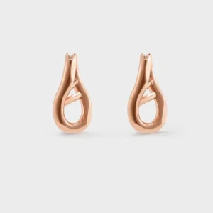 Nyra Sculptural Drop Earrings - Rose Gold