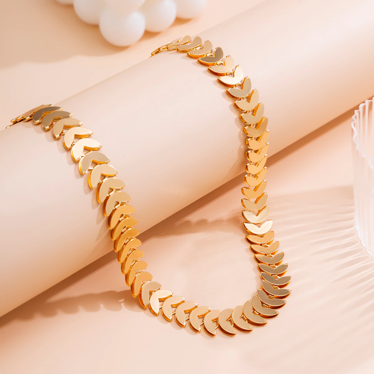 Elegant Simple Scale Chain Short Choker Necklace for Women Trendy Gold Color Neck Accessory - Image 4