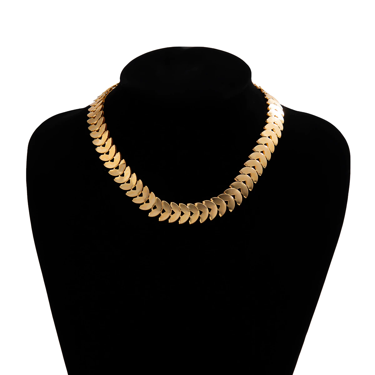Elegant Simple Scale Chain Short Choker Necklace for Women Trendy Gold Color Neck Accessory - Image 3